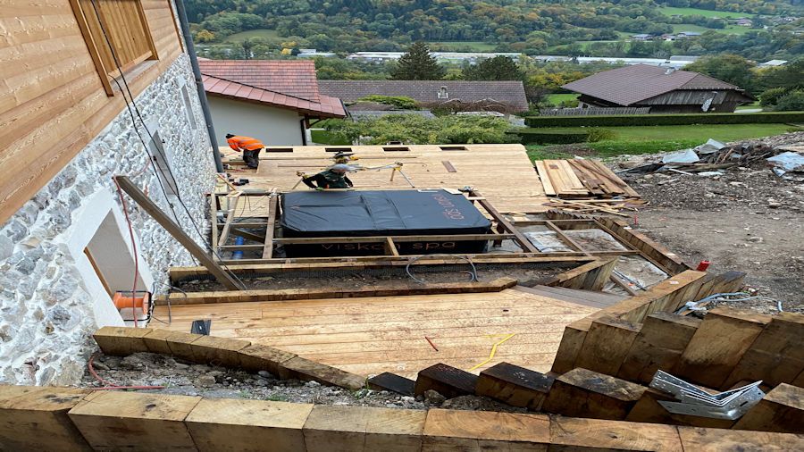 diaporama Niwaki construction terrasse bois la balme